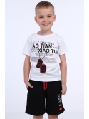 Jungen-T-Shirt mit Aufdruck, weiß NDZ4489 – Online-Shop – Boutique